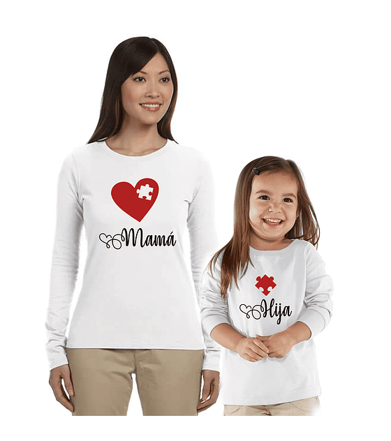 Poleras Manga Larga del dia de la madre/ Rompecabeza madre e hija