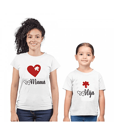 Par De Poleras Rompecabeza Madre e Hija/ Dia de las madres