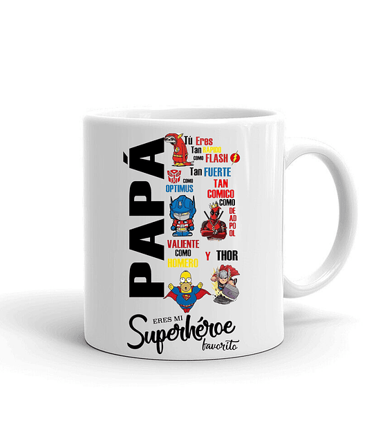 Taza/Tazon/Mug Papá Superhéroe Favorito Parodia 8