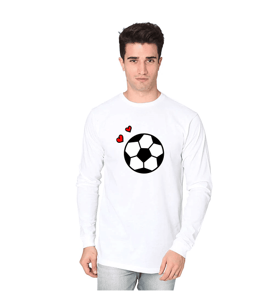 Polera manga larga para hombre Amor Al Fútbol 