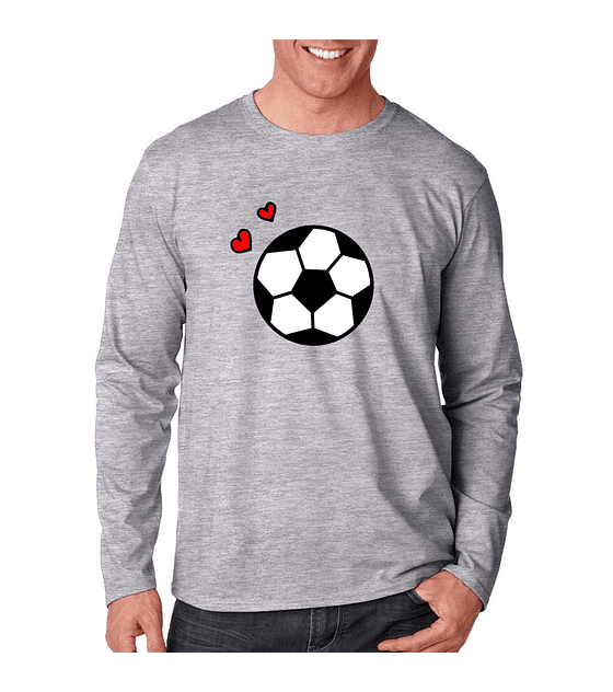 Polera manga larga para hombre Amor Al Fútbol 