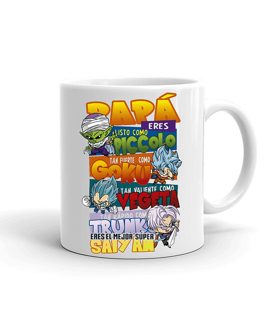 Taza/Tazon/Mug Papá con personalidad de Super Saiyajin