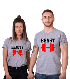 Par De Poleras Pololos/novios/enamorados Beauty y Beast