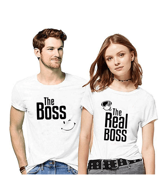 Par De Poleras Pololos/novios/enamorados The Boss y The Real Boss