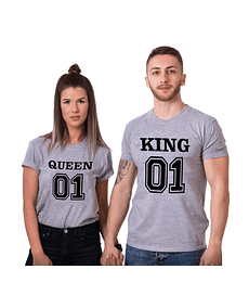 Par De Poleras Pololos/novios/enamorados Sports King & Queen 01