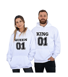 Par de polerones canguro pololos/novios/enamorados King & Queen Sports 01