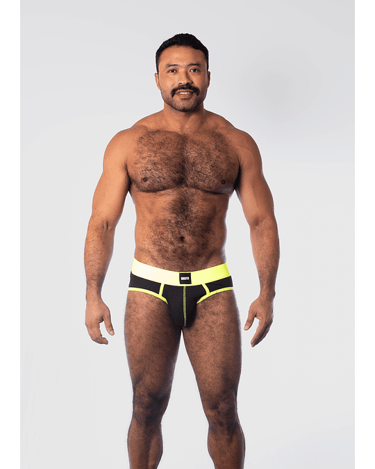 BRUTO Brief algodón Amarillo neon / Negro