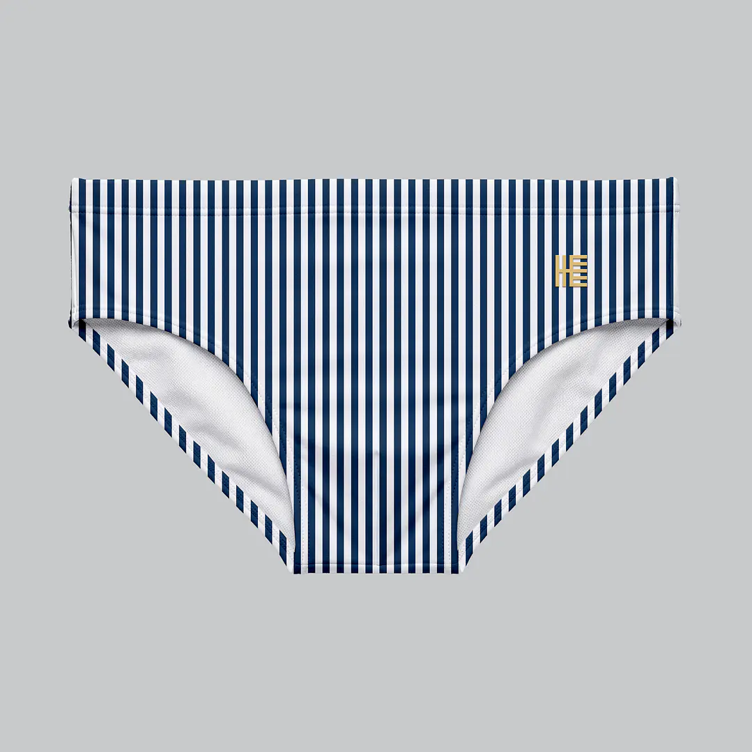 Bañador Brief Licra Estampado Stripes azul 1