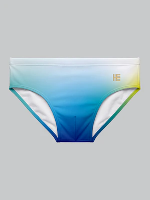 Bañador Brief Licra Estampado Degradado Blanco Azul