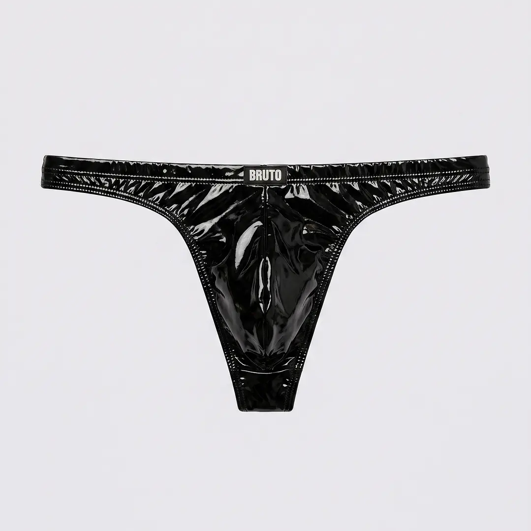 Tanga Vinilo Charol Atlas Negro 1