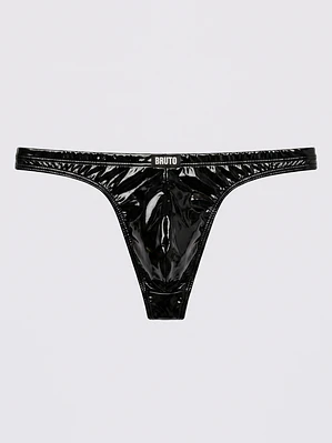 Tanga Vinilo Charol Atlas Negro