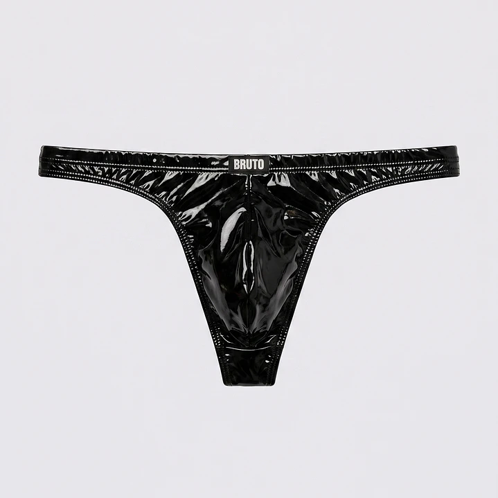 Tanga Vinilo Charol Atlas Negro 1