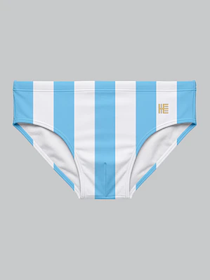 Bañador Brief Licra Estampado Costas Azul Blanco