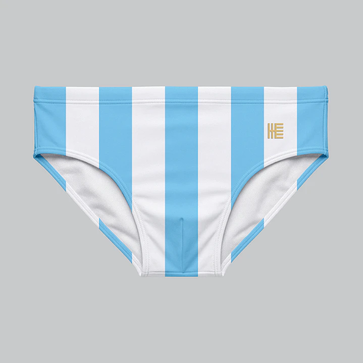 Bañador Brief Licra Estampado Costas Azul Blanco 1