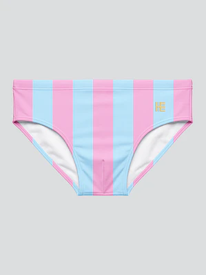 Bañador Brief Licra Estampado Costas Azul Rosa