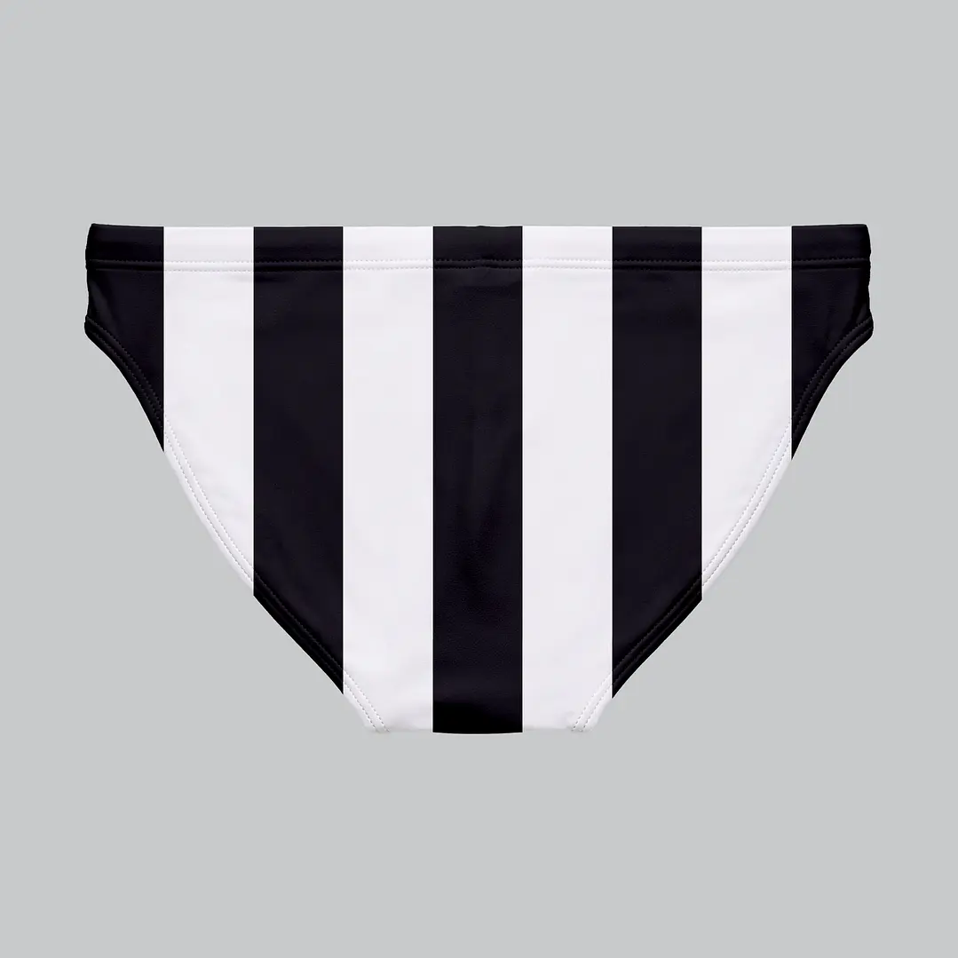 Bañador Slim Licra Referee Blanco Negro 2