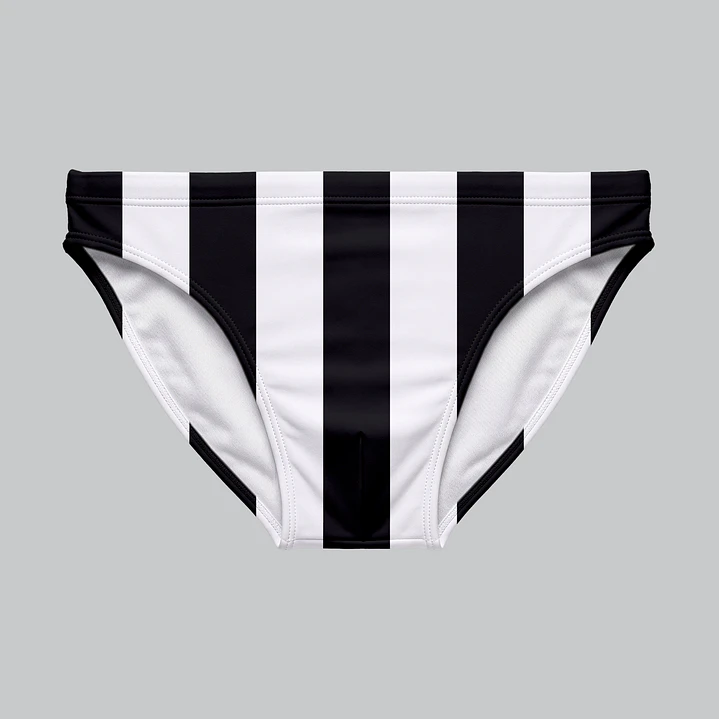 Bañador Slim Licra Referee Blanco Negro 1