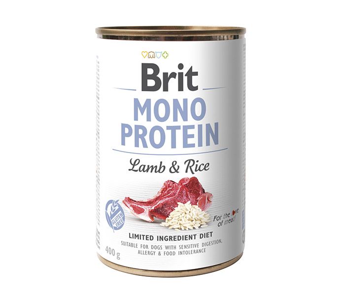 Brit Mono Protein lata monoproteica de carne de cordero y arroz 400g