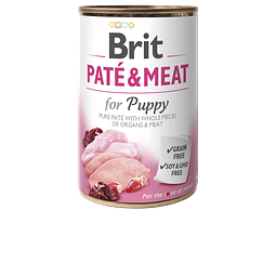 Brit Pate & Meat para cachorro de pollo con pavo  400gr