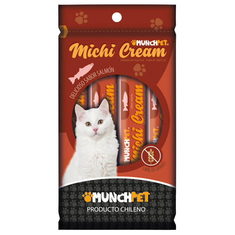 Munchpet Michi Cream sabor salmon 4 tubitos