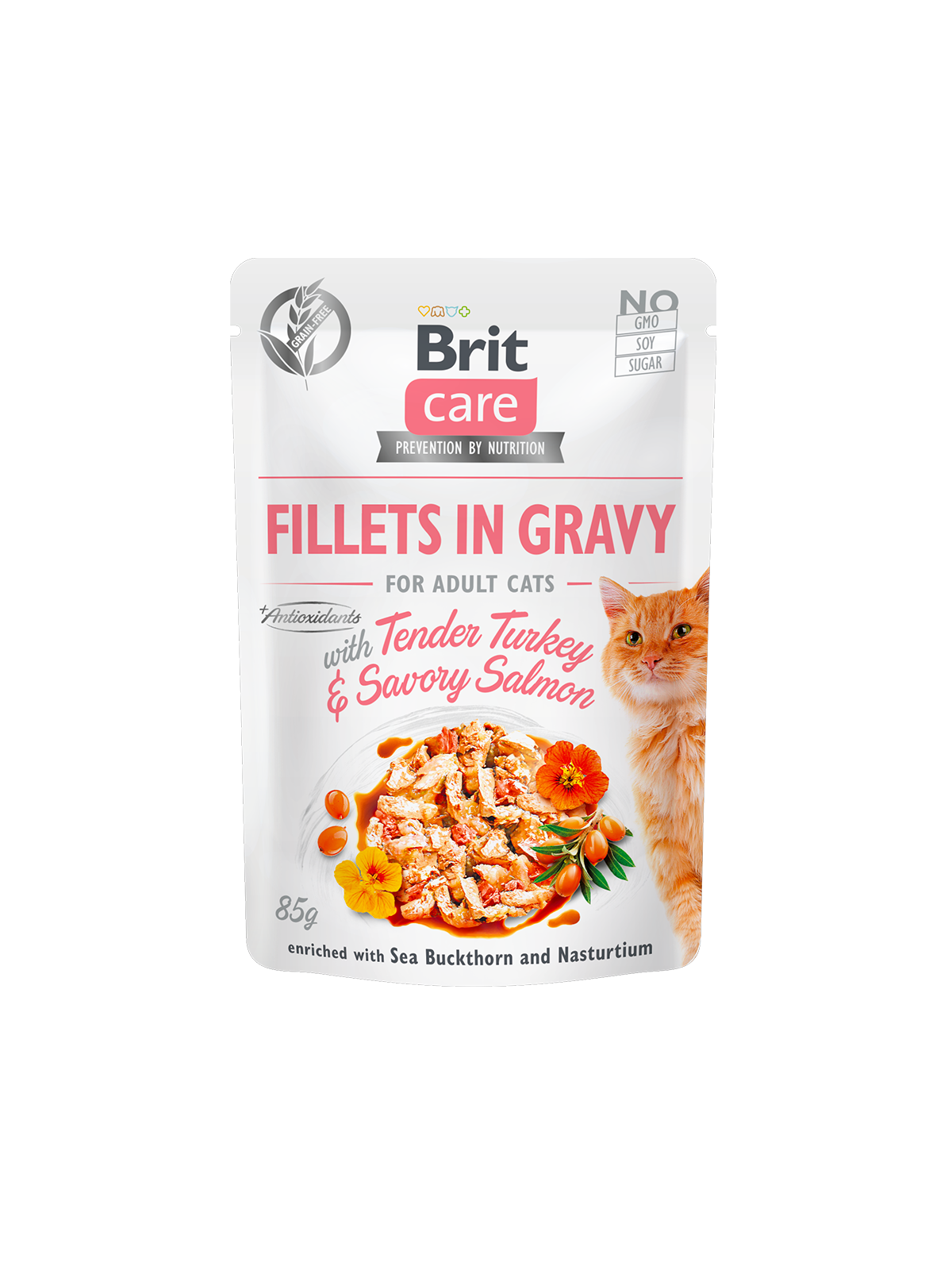 Brit Care Cat Pouch Tender Turkey & Savory Salmon 85 gr