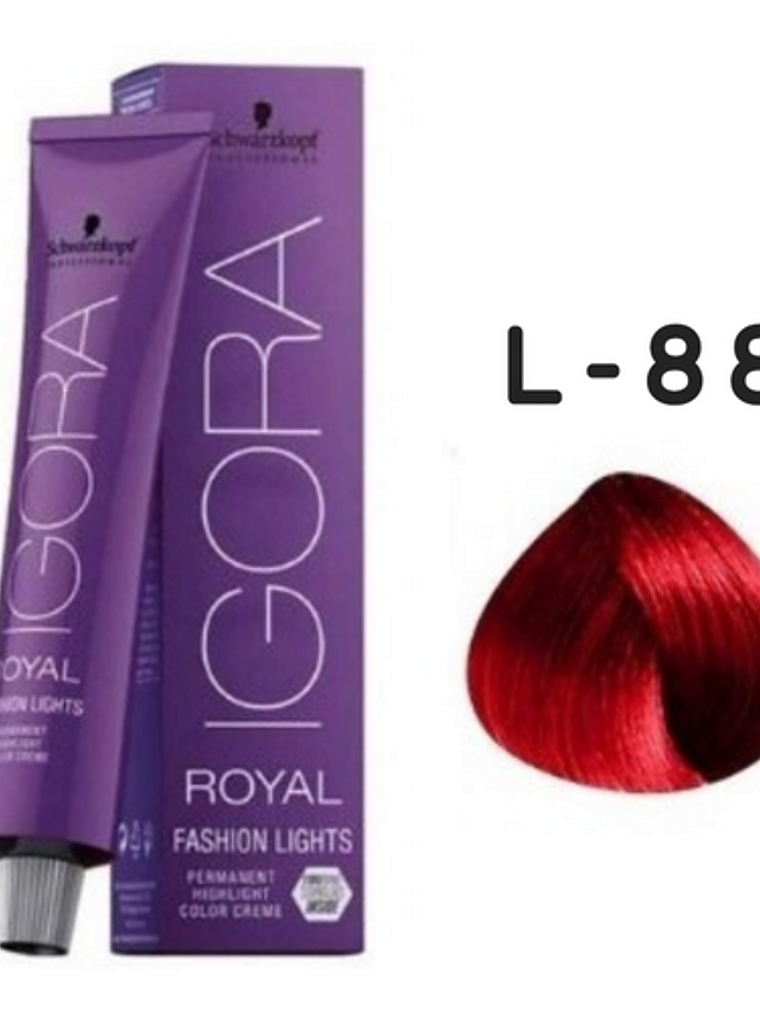 Tintura Igora Royal Fashion Lights L-88 Rojo intenso 1