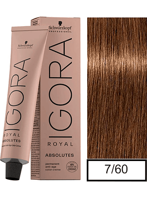 Tintura Igora Royal Absolutes 7-60 Rubio Medio Chocolate Natural 60 gr