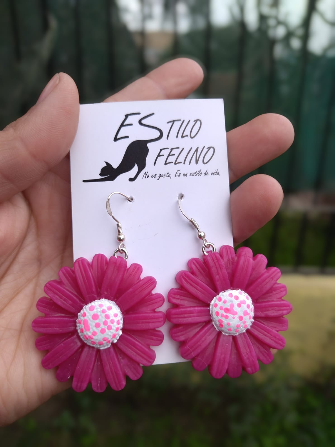 Aros Girasol Rosa Artesanales 1