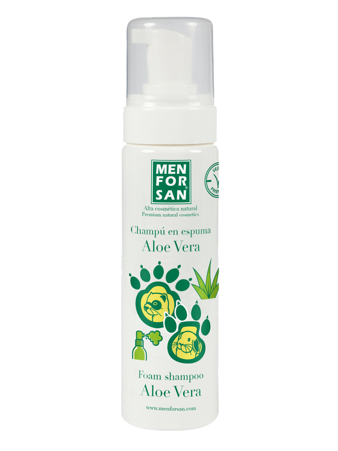 Men for San Champú en espuma con aloe vera para roedores, conejos y hurones 200ml 1