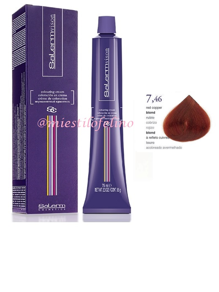 Salerm Vison Tintura 7,46 Rubio Cobrio Rojiso 75 ml 1