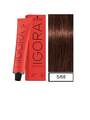 Tintura Igora Royal 5-68 Castaño Claro Chocolate Rojo 