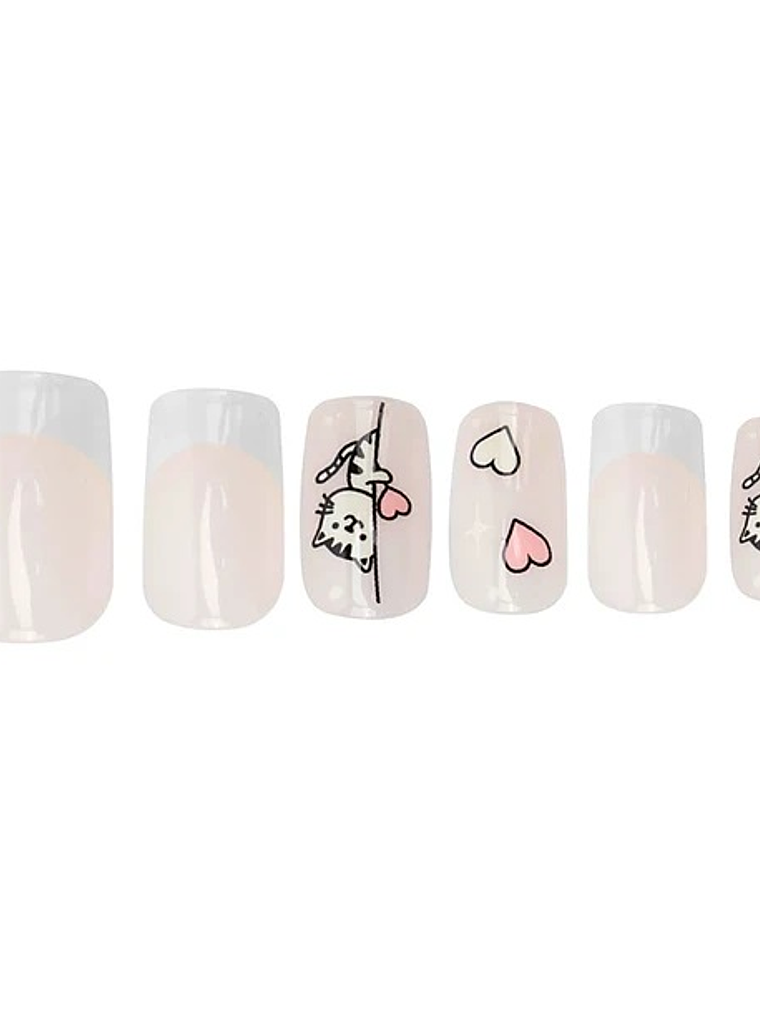 Uñas Press On Diseño Gatito 1