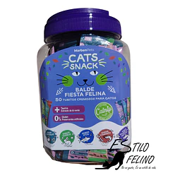Cats Snack Balde Fiesta Felina 50 tubitos