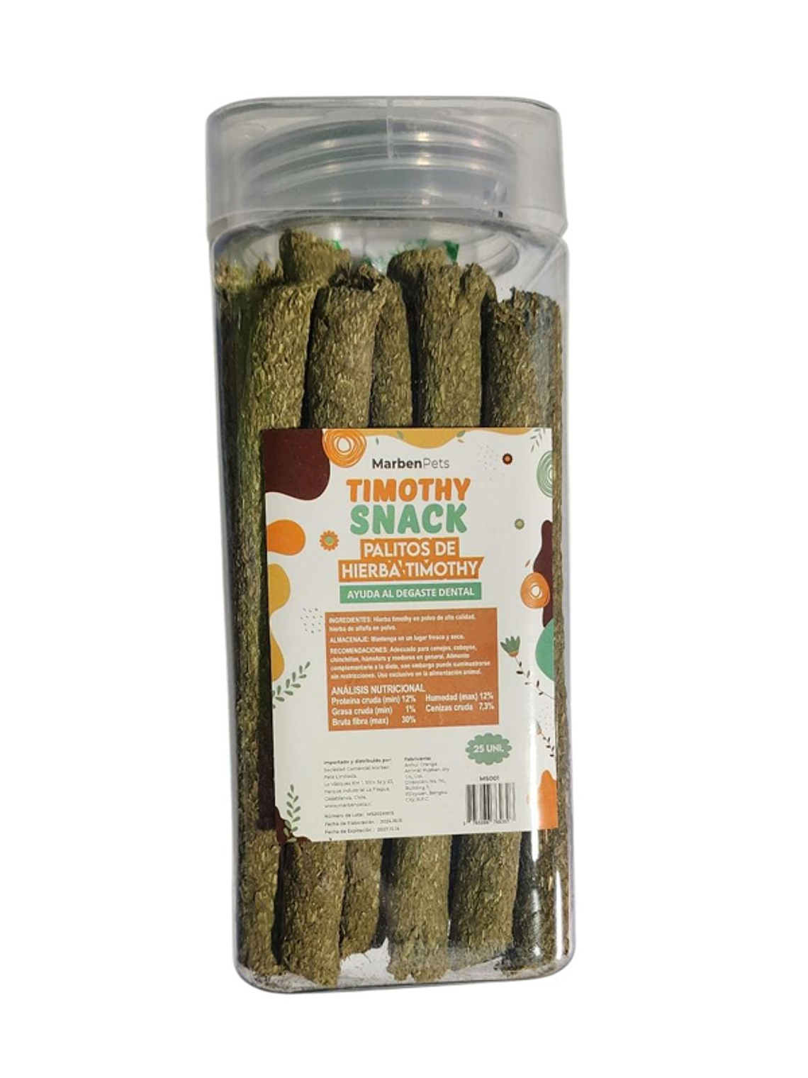 Timothy Snack Palitos de Hierba Timothy 25 unid 1