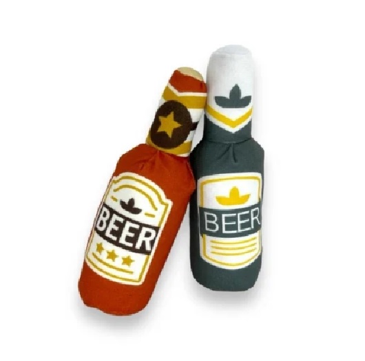 Juguete peluche botella beer con catnip 