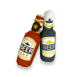 Juguete peluche botella beer con catnip 