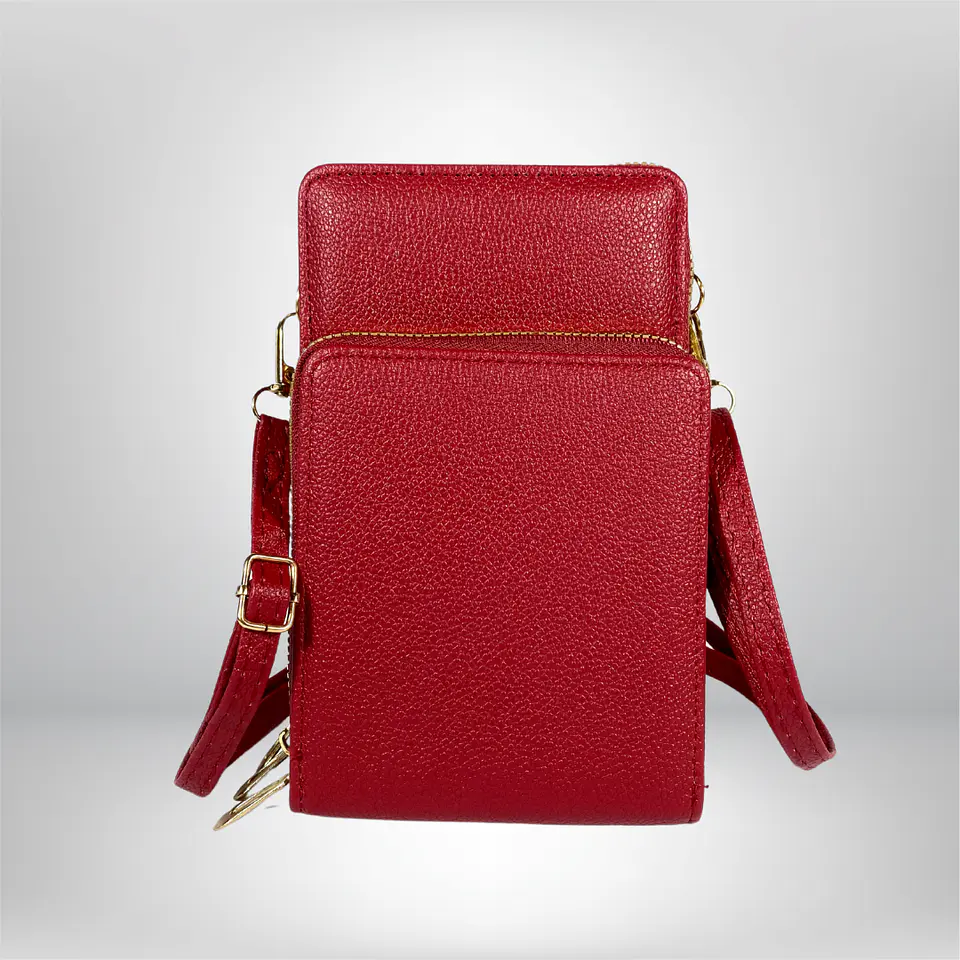 Bandolera porta celular Roja eco cuero 3