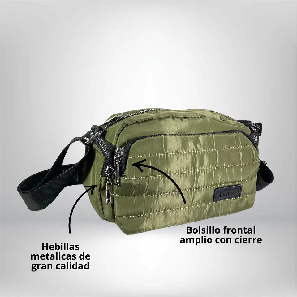 Bandolera Puff Verde musgo 3