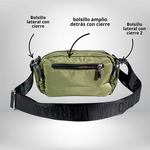 Bandolera Puff Verde musgo 4