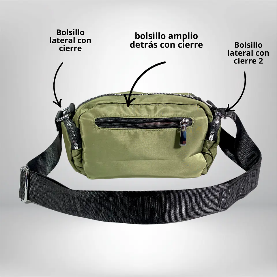 Bandolera Puff Verde musgo 4