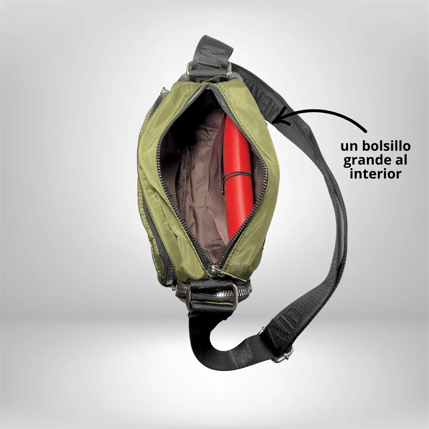 Bandolera Puff Verde musgo 6
