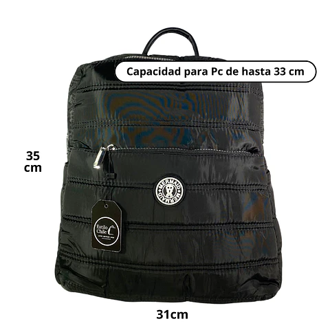 Mochila Puff Negra (capacidad Pc 14