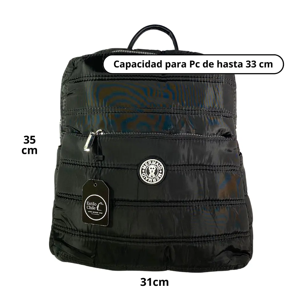 Mochila Puff Negra (capacidad Pc 14