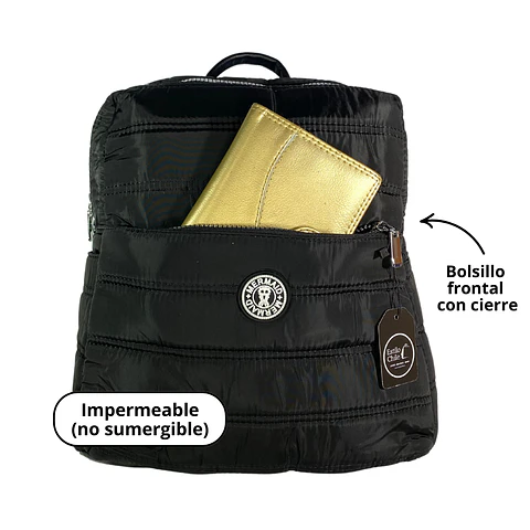 Mochila Puff Negra (capacidad Pc 14