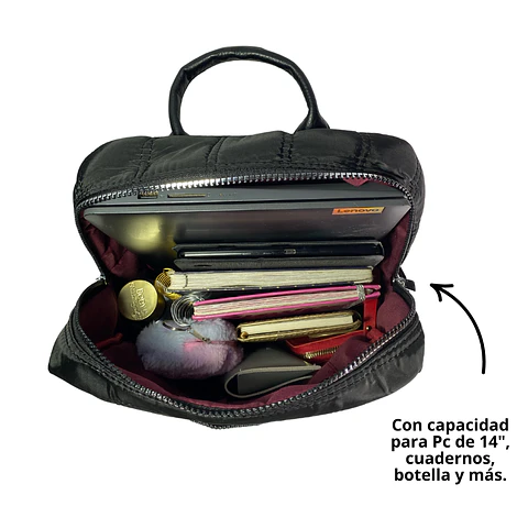 Mochila Puff Negra (capacidad Pc 14