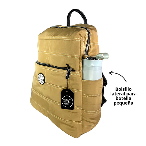 Mochila Puff Beige (capacidad pc 14