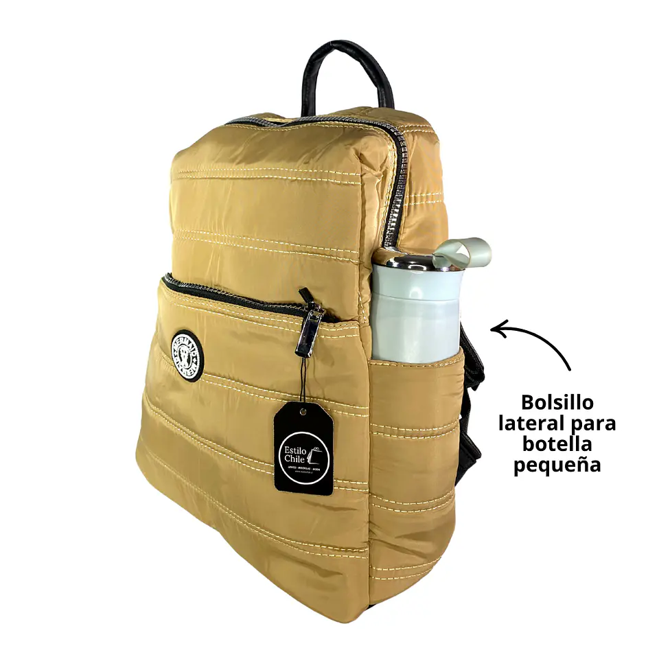 Mochila Puff Beige (capacidad pc 14