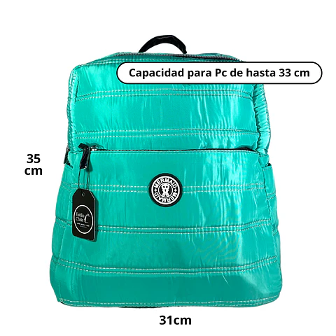 Mochila Puff turquesa (capacidad Pc 14