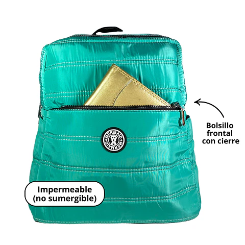 Mochila Puff turquesa (capacidad Pc 14
