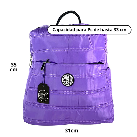 Mochilla Puff morada (capacidad Pc 14